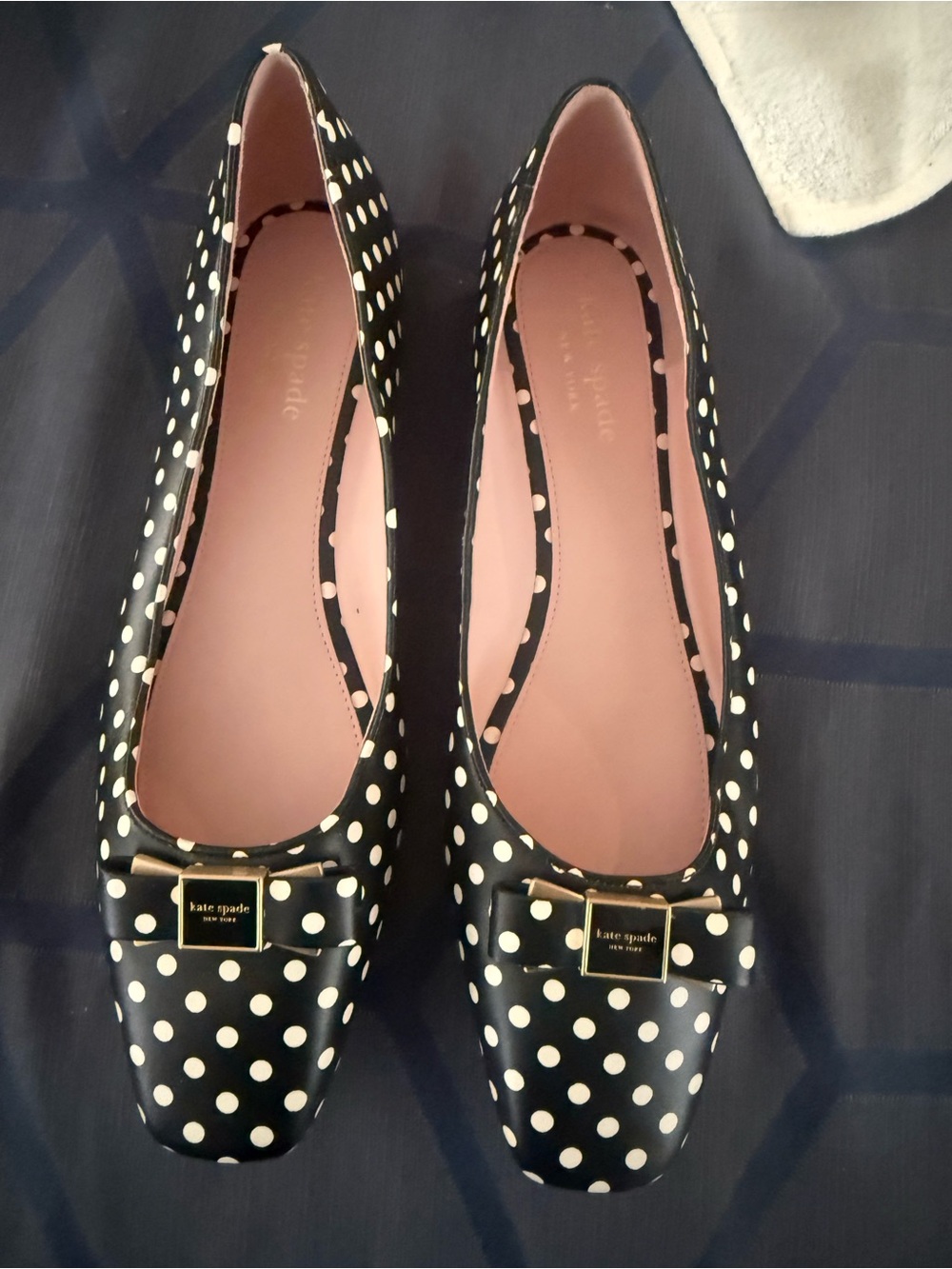 Kate Spade Black Polka Dot Bowdie Ballet Flats size 11B
